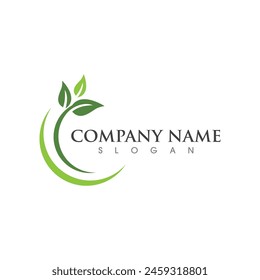 Bio leaf Icon Illustration design template