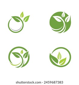Bio leaf Icon Illustration design template