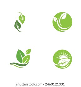 Bio leaf Icon Illustration design template