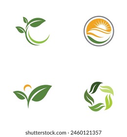 Bio leaf Icon Illustration design template