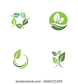 Bio leaf Icon Illustration design template
