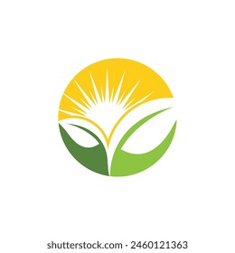 Bio leaf Icon Illustration design template