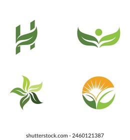 Bio leaf Icon Illustration design template