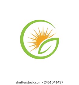 Bio leaf Icon Illustration design template