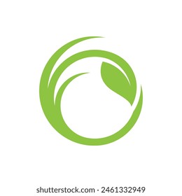 Bio leaf Icon Illustration design template