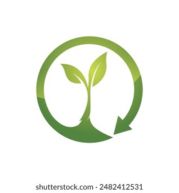 Bio leaf Icon Illustration design template