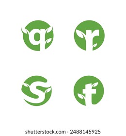 Bio leaf Icon Illustration design template