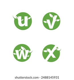 Bio leaf Icon Illustration design template