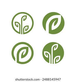 Bio leaf Icon Illustration design template