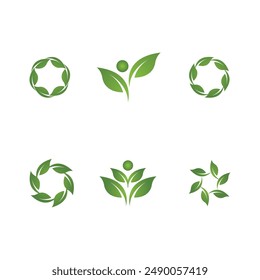 Bio leaf Icon Illustration design template