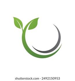 Icono de la hoja de Bio Ilustración de diseño Plantilla