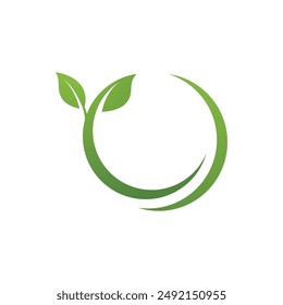 Bio leaf Icon Illustration design template