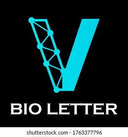 Bio letter logo template illustration. suiatble for electronic, multimedia, website, branding,company, digital, network. there is font v