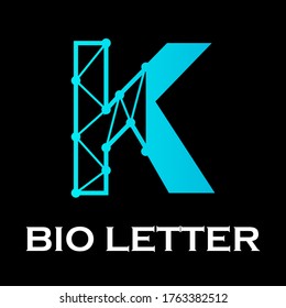 Bio letter logo template illustration. suiatble for electronic, multimedia, website, branding,company, digital, network. there is font k