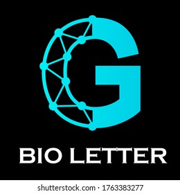 Bio letter logo template illustration. suiatble for electronic, multimedia, website, branding,company, digital, network. there is font g