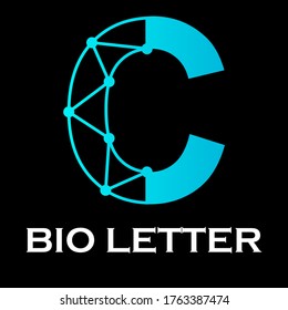 Bio letter logo template illustration. suiatble for electronic, multimedia, website, branding,company, digital, network. there is font c
