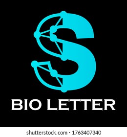 ilustración de plantilla de logotipo de letras biológicas. adecuado para la tecnología digital.hay fuentes