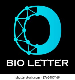 bio letter logo template illustration. suitable for technology, digital.there is font o