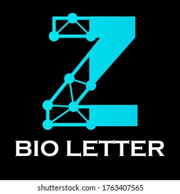 bio letter logo template illustration. suitable for technology, digital.there is font z