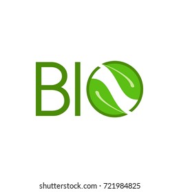 BIO letter nature logo design vector