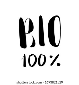 bio lettering ecology logo on white background. the nature protection. environment.