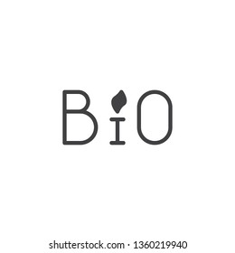 Bio lettering vector icon. filled flat sign for mobile concept and web design. Organic bio label glyph icon. Symbol, logo illustration. Pixel perfect vector graphics