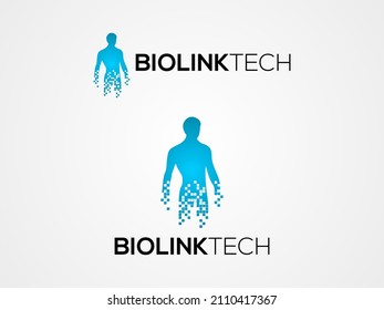 Bio Link DNK Blue Human Logo