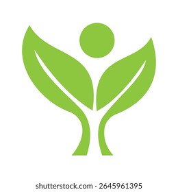 Bio Logo Design Concept With Green Leaf Symbol