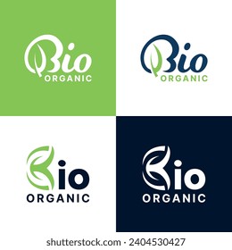 Bio Logo design Leaf concept Organic Text mark, word mark concept for Organic and Leaf natural