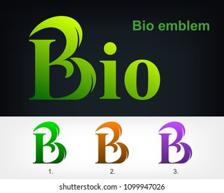 Bio logo emblem design template elements, Vector illustration