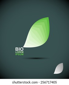 Bio logo, green leaves of a tree. The concept of ecologically pure product. Vector