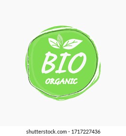 BIO, logo or sign of organic food. Vector illustration, icon design. Isolated on a white background