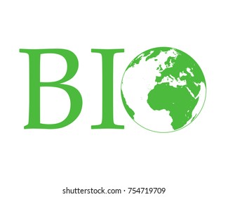 bio logo world vector green 