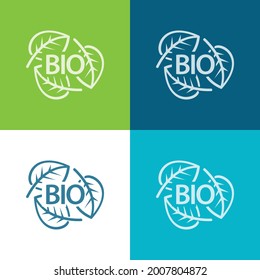Bio Mass Eco Energy Flat cuatro colores mínimo conjunto de iconos