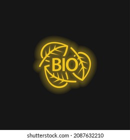 Bio Mass Eco Energy Yellow Glowing Neon Icon