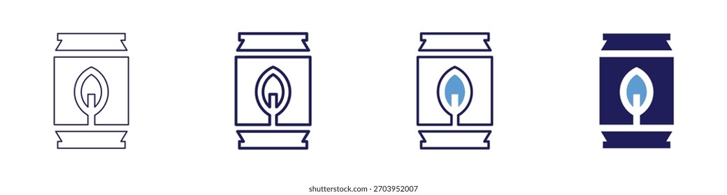 Icono de masa bio en 4 estilos diferentes. Línea delgada, línea, línea en negrita, duotono. Estilo duotono. Trazo editable.