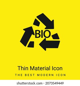 Bio Mass Recycle Symbol Minimal Bright Yellow Material Icon