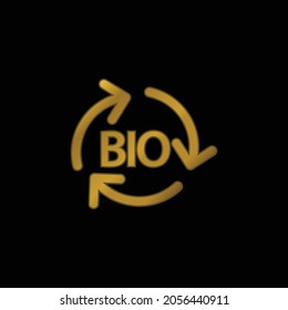 Bio Mass Renewable Energy Gold Plated Metalic Icon Or Logo Vector