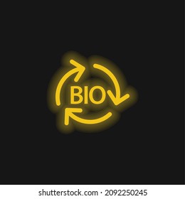 Bio Mass Renewable Energy Yellow Glowing Neon Icon