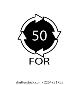 Bio material recycling code 50 FOR. Vector Illustration