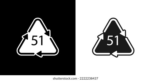 Bio material recycling code 51 FOR. Vector Illustration