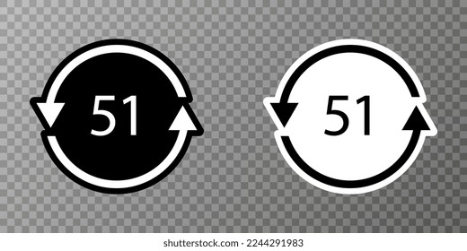 Bio material recycling code 51 FOR. Vector Illustration