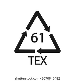 Código de reciclado de materia orgánica 61 TEX. Ilustración del vector