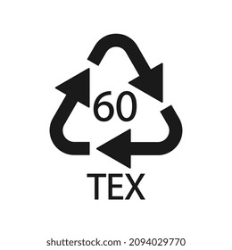 Bio matter organic material recycling code 60 TEX. Vector illustration
