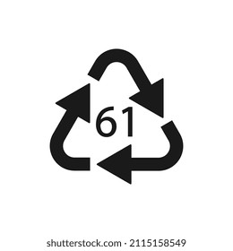 Bio matter organic material recycling code 61 TEX. Vector illustration