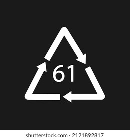 Bio matter organic material recycling code 61 TEX. Vector illustration