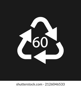 Bio matter organic material recycling code 60 TEX. Vector illustration