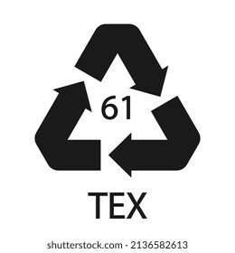 Bio matter organic material recycling code 61 TEX. Vector illustration