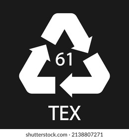 Bio matter organic material recycling code 61 TEX. Vector illustration