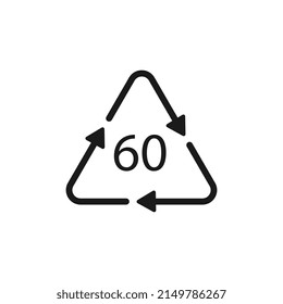 Bio matter organic material recycling code 60 TEX. Vector illustration